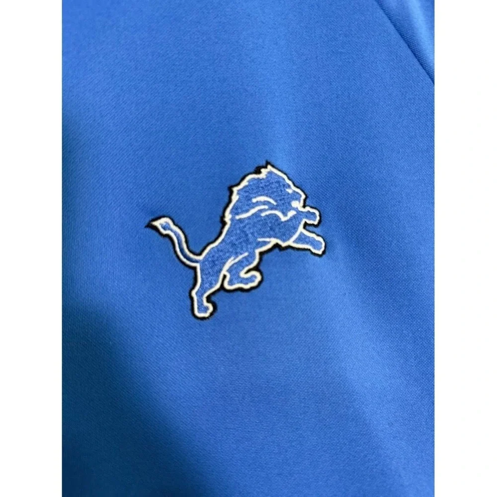 Detroit Lions Polo Shirt Mens XL Blue‎ NFL Football Team Apparel Short Sleeve
